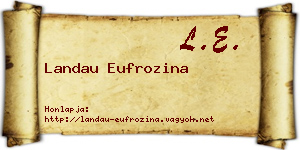 Landau Eufrozina névjegykártya